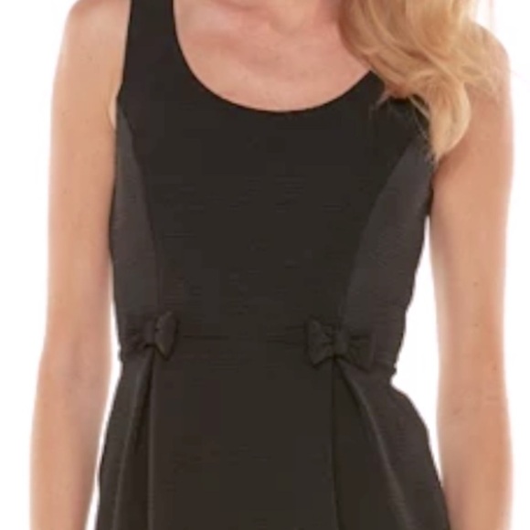 Lauren Conrad Textured Scoop Neck Pleated Dress Black 12 - Picture 12 of 12
